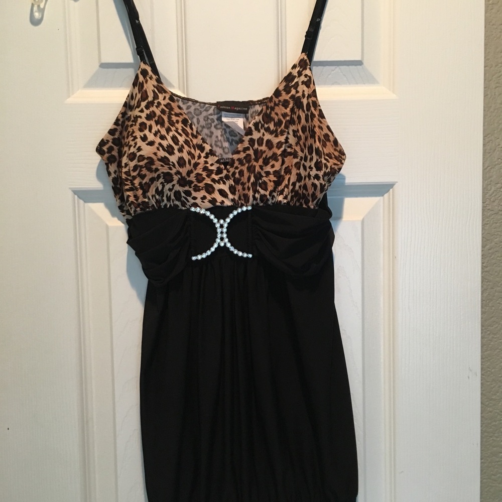 Leopard Poof Top